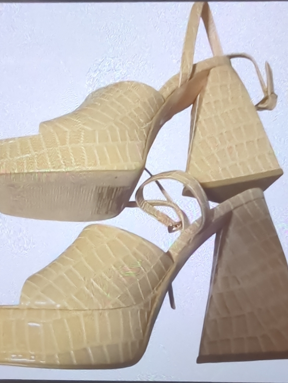 Forever 21 Tan Croc-Effect Slingback Mules